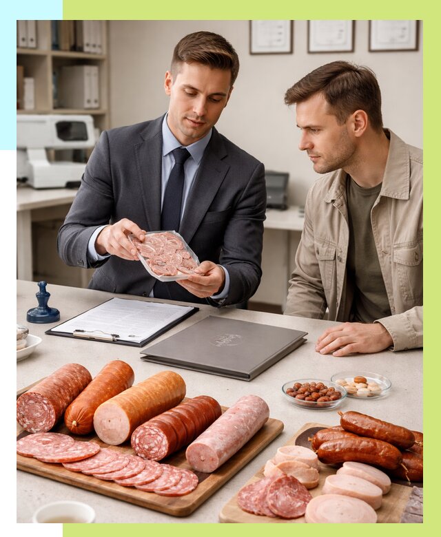 Сертификация колбасных изделий в Сарапуле от 7743 р. | Алешин-Срл